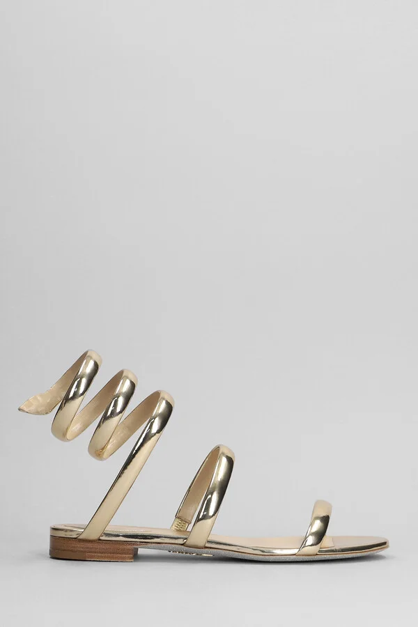 Serpente Sandals In Gold Leather