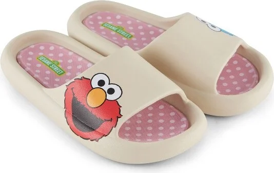 Sesame Street Ladies Comfort Slide - Beige Women's Slippers: Cozy Elegance for Every Step