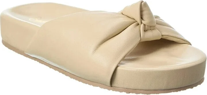 Set The Tone Sandal Women's US 7 Ivory Leather Platform Slide KHD780