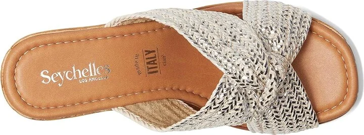 Seychelles Adorned Metallic Raffia Slide Sandal Women's Dress Sandals Silver : 9 M, Synthetic - Image 2