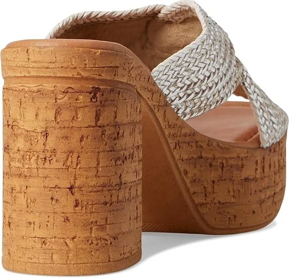 Seychelles Adorned Metallic Raffia Slide Sandal Women's Dress Sandals Silver : 9 M, Synthetic - Image 4