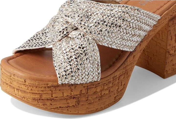 Seychelles Adorned Metallic Raffia Slide Sandal Women's Dress Sandals Silver : 9 M, Synthetic - Image 7