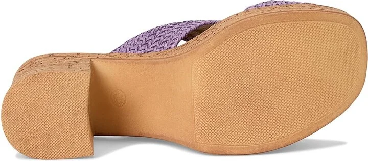 Seychelles Adorned Raffia Platform Slide Women's Wedge Shoes Lavender : 9 M, Synthetic - Image 3