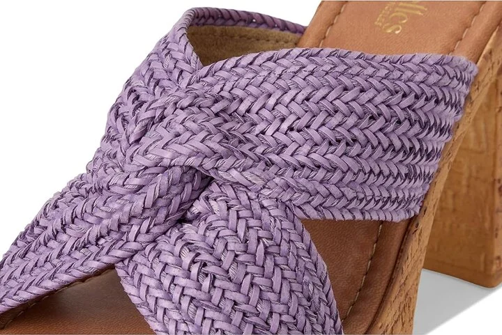 Seychelles Adorned Raffia Platform Slide Women's Wedge Shoes Lavender : 9 M, Synthetic - Image 7