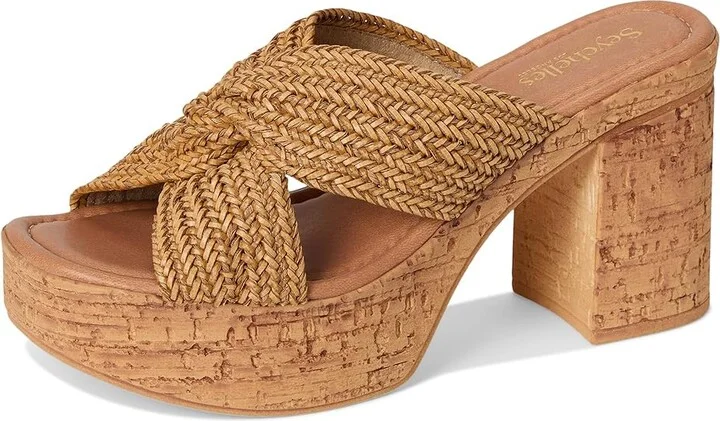 Seychelles Adorned Raffia Platform Slide Women's Wedge Shoes Lavender : 9 M, Synthetic - Image 11