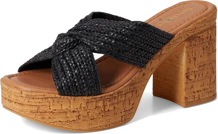 Seychelles Adorned Raffia Slide Sandal Women's Dress Sandals Black : 9 M, Synthetic - Image 5