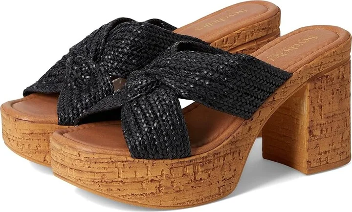 Seychelles Adorned Raffia Slide Sandal Women's Dress Sandals Black : 9 M, Synthetic