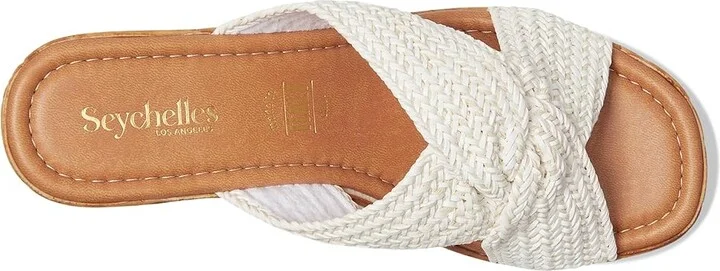 Seychelles Adorned Raffia Slide Sandal Women's Dress Sandals White : 8 M, Synthetic - Image 2