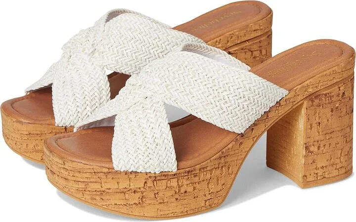 Seychelles Adorned Raffia Slide Sandal Women's Dress Sandals White : 8 M, Synthetic