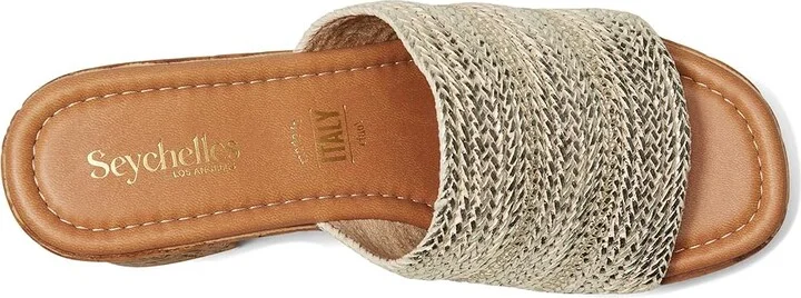 Seychelles Applause Metallic Woven Sandal Women's Sandals Light Gold Polyurethane : 9.5 M, Leather - Image 2