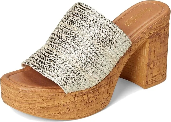 Seychelles Applause Metallic Woven Sandal Women's Sandals Light Gold Polyurethane : 9.5 M, Leather - Image 5