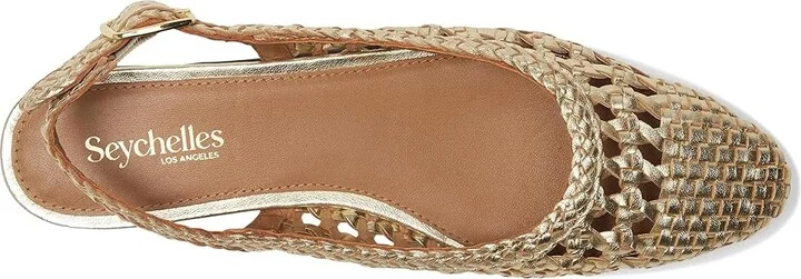 Seychelles Avalon Metallic Leather Women's Flat Shoes Gold Leather : 8 M, Leather/Rubber - Image 2