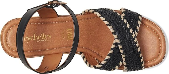 Seychelles Bravo Women's Wedge Shoes Black/Natural Raffia : 10 M, Synthetic - Image 2