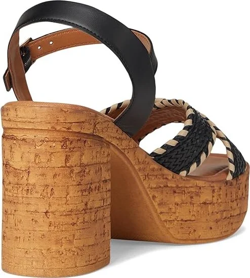 Seychelles Bravo Women's Wedge Shoes Black/Natural Raffia : 10 M, Synthetic - Image 4