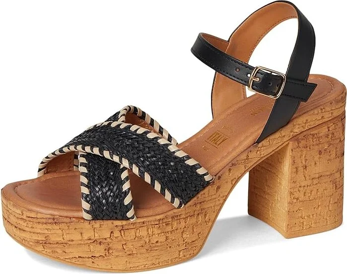Seychelles Bravo Women's Wedge Shoes Black/Natural Raffia : 10 M, Synthetic - Image 5