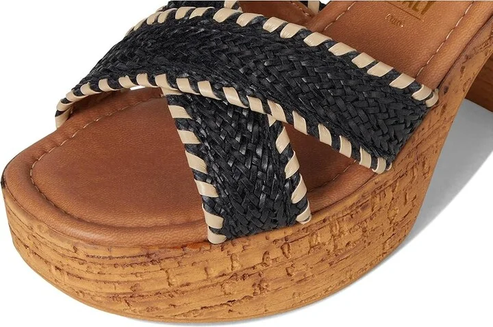 Seychelles Bravo Women's Wedge Shoes Black/Natural Raffia : 10 M, Synthetic - Image 7