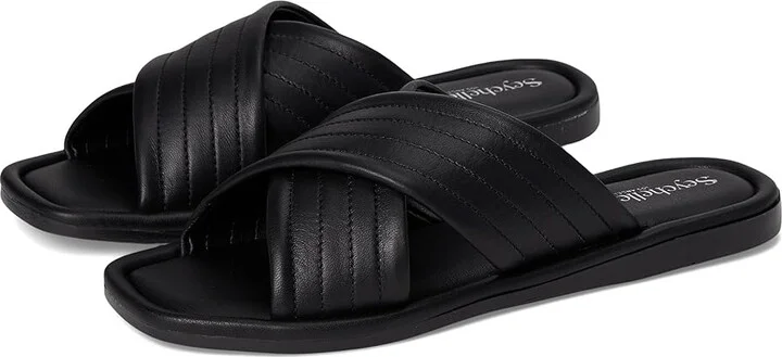 Seychelles Courage Leather Slide Sandal Women's Sandals Black : 9 M, Leather/Rubber/Synthetic