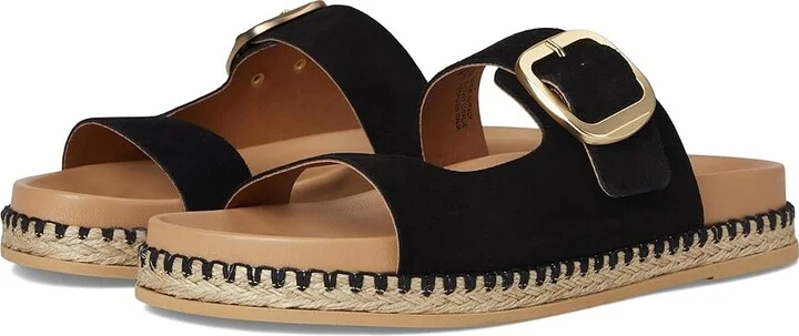 Seychelles Getaway Suede Sandals Women's Wedge Shoes Black : 8.5 M, Leather
