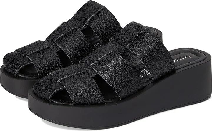 Seychelles High Standard V Women's Wedge Shoes Black Leather : 6.5 M, Synthetic