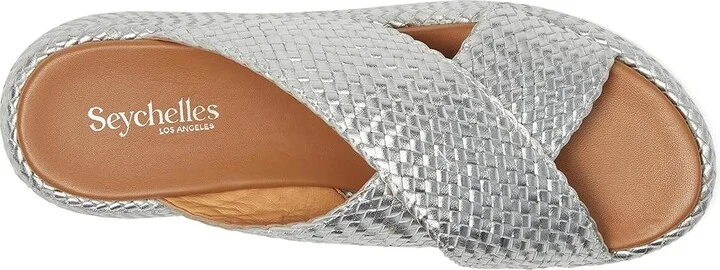 Seychelles Key West Metallic Leather Women's Sandals Silver Leather : 9.5 M, Leather/Rubber - Image 2