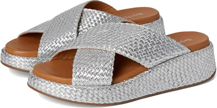 Seychelles Key West Metallic Leather Women's Sandals Silver Leather : 9.5 M, Leather/Rubber