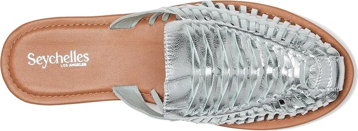 Seychelles Little Italy Metallic Mule Women's Wedge Shoes Silver : 6.5 M, Leather - Image 2