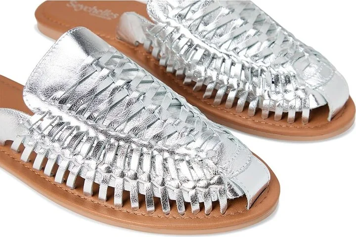 Seychelles Little Italy Metallic Mule Women's Wedge Shoes Silver : 6.5 M, Leather - Image 7