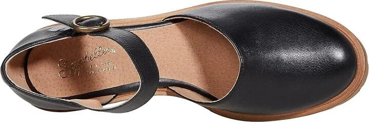 Seychelles Lock Key Women's Wedge Shoes Black Leather : 6 M - Image 2