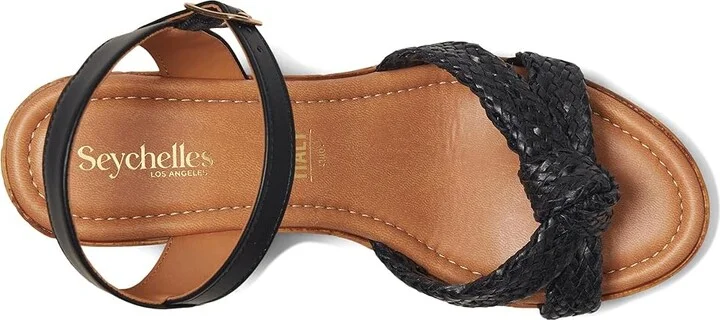 Seychelles Musical V Women's Wedge Shoes Black Leather : 8.5 M, Synthetic - Image 2