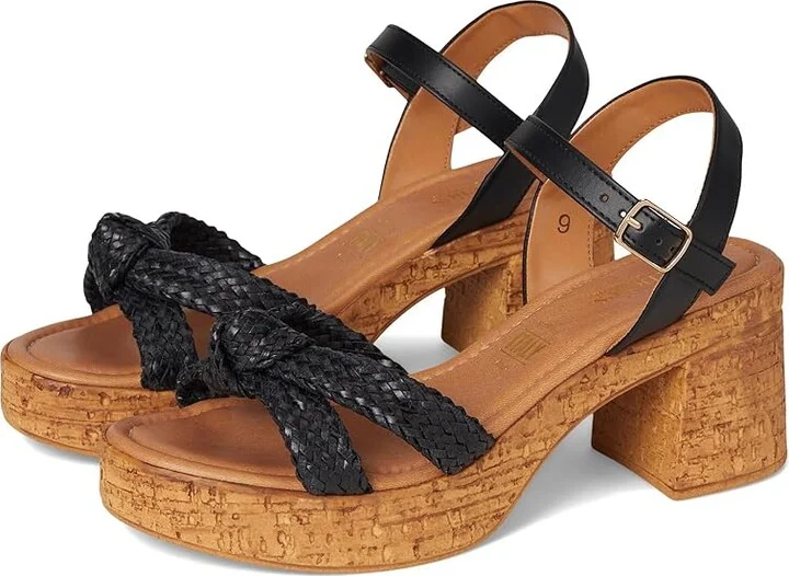 Seychelles Musical V Women's Wedge Shoes Black Leather : 8.5 M, Synthetic