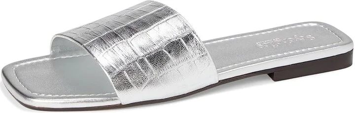Seychelles Paris Croco Leather Slide Women's Wedge Shoes Silver : 6.5 M - Image 5