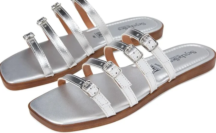 Seychelles Persuasion Metallic Leather Women's Sandals Silver : 6.5 M - Image 7