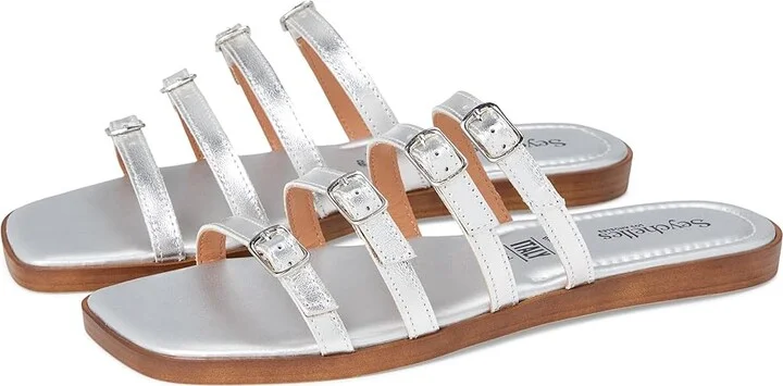 Seychelles Persuasion Metallic Leather Women's Sandals Silver : 6.5 M