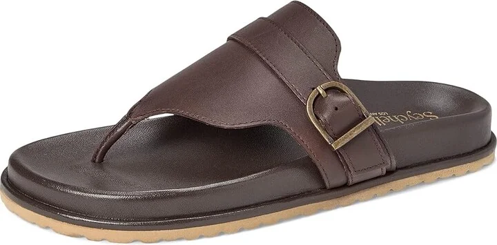 Seychelles Santa Cruz Leather Sandals Women's Wedge Shoes Dark Brown : 9 M - Image 5