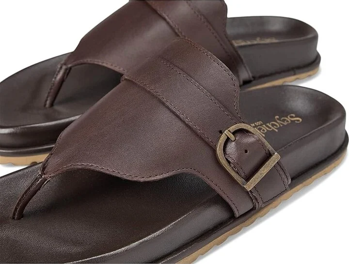 Seychelles Santa Cruz Leather Sandals Women's Wedge Shoes Dark Brown : 9 M - Image 7