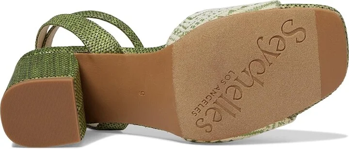 Seychelles Simple Pleasures Raffia Women's Sandals Off-White/Green : 8 M, Leather - Image 3