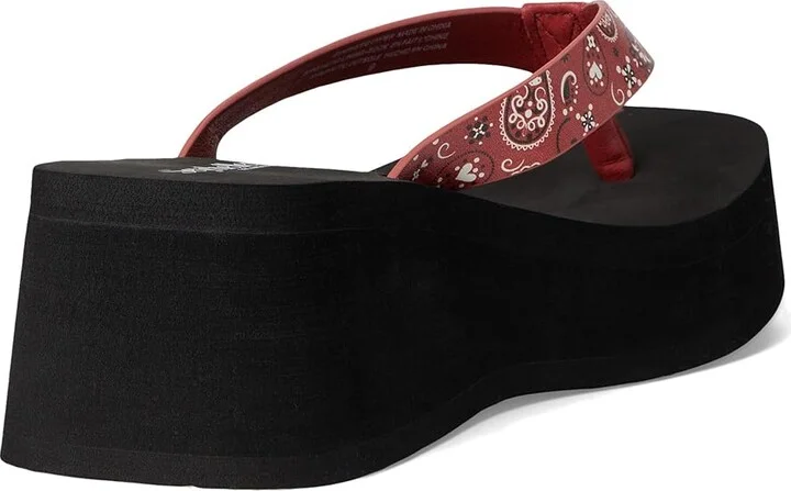 Seychelles Skyscraper Bandana Print Women's Wedge Shoes Red Polyurethane : 8.5 M - Image 4