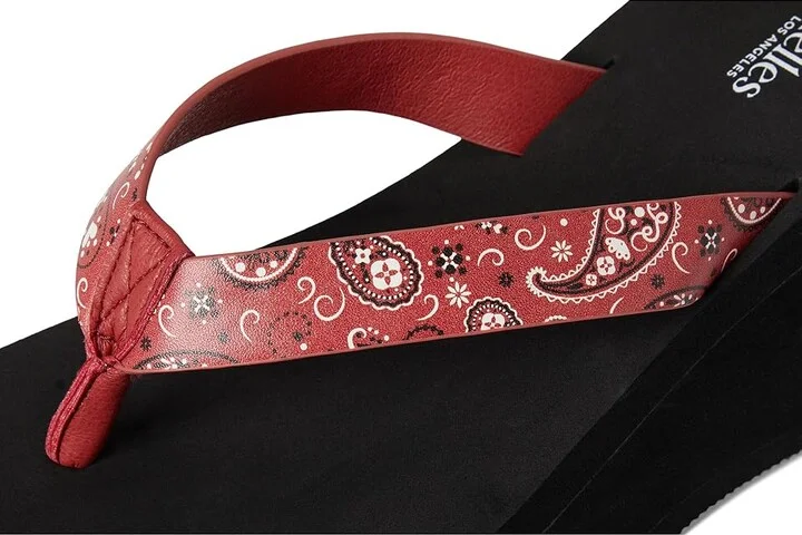 Seychelles Skyscraper Bandana Print Women's Wedge Shoes Red Polyurethane : 8.5 M - Image 7