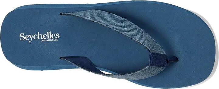 Seychelles Skyscraper Denim Print Women's Wedge Shoes Blue 1 : 9.5 M, Synthetic - Image 2