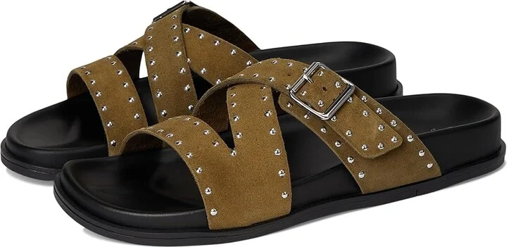 Seychelles Vip List Mule Women's Slippers Olive : 6 M, Suede
