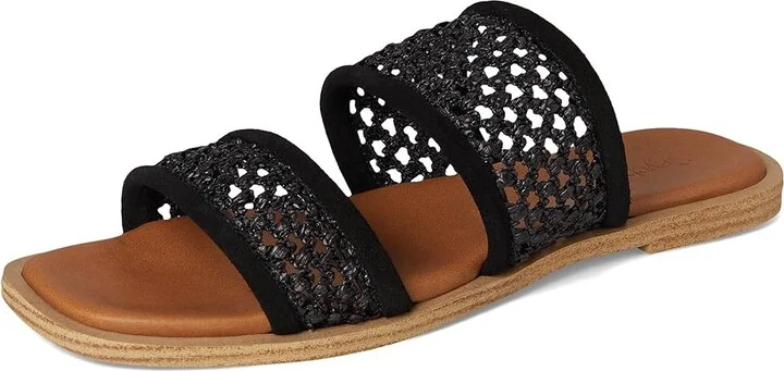 Seychelles Water Lilly Suede Slide Sandal Women's Wedge Shoes Black : 6 M, Leather/Synthetic - Image 5