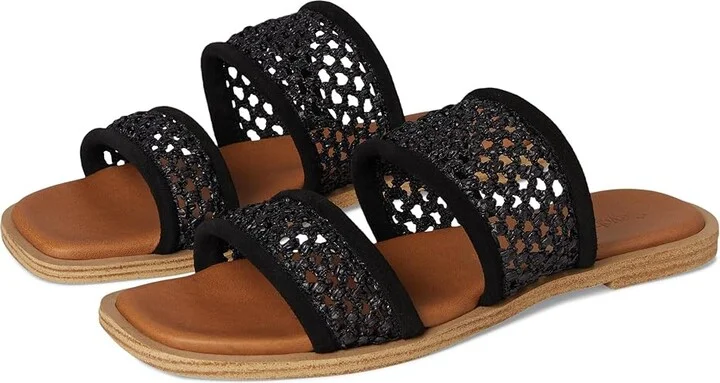 Seychelles Water Lilly Suede Slide Sandal Women's Wedge Shoes Black : 6 M, Leather/Synthetic