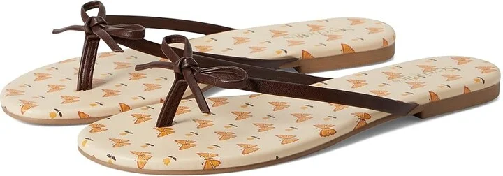 Seychelles Wish List Print V Leather Sandal Women's Wedge Shoes Brown Butterfly : 10 M, Synthetic