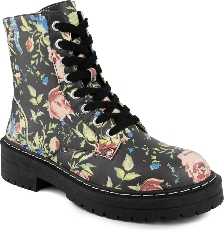SGR-KAEDY Womens MOTO SHORT Combat & Lace-up Boots