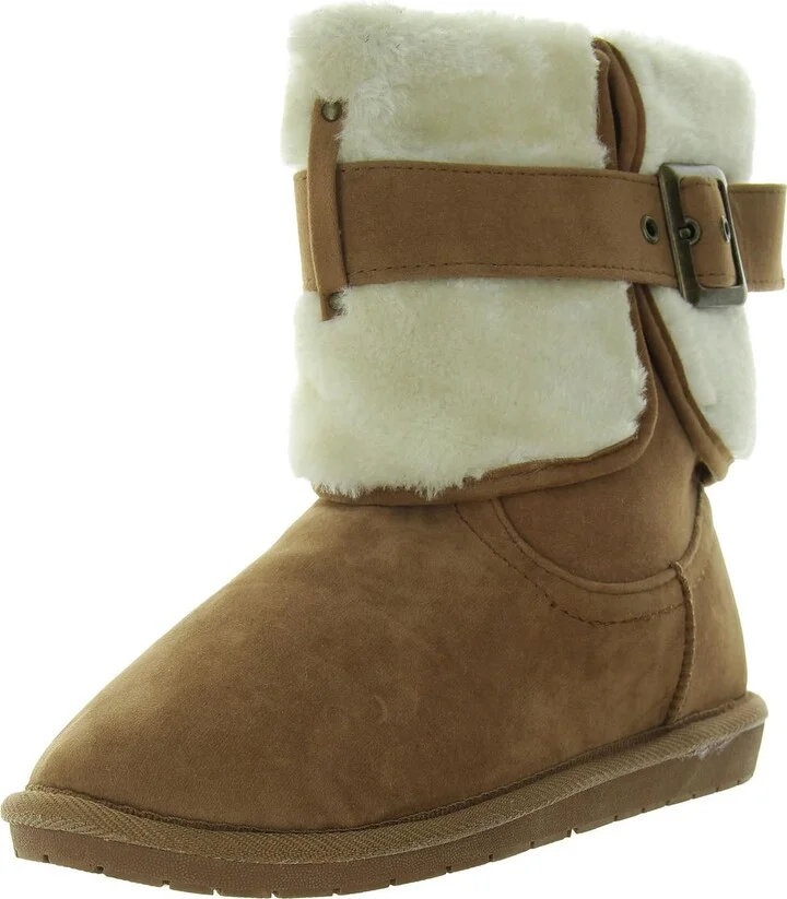 SGR Privy Womens Belted Faux Fur Shearling Boots