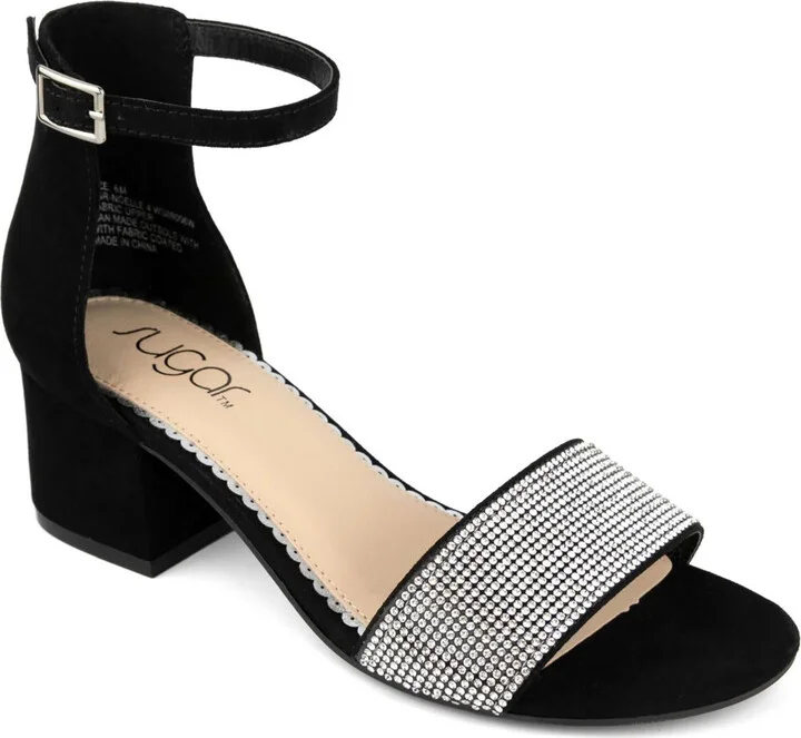 SGRNOELLE4 Womens Faux Suede Dressy Block Heel