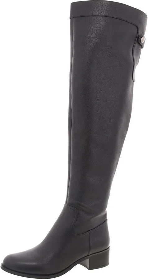 SH17G Womens Monogram Leather Over-The-Knee Boots