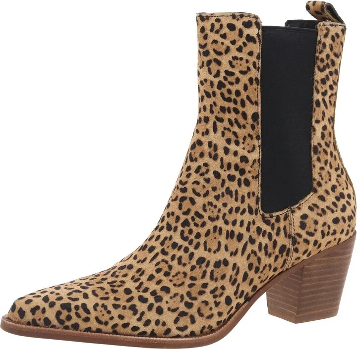 Shadie Womens Animal Print Calf Hair Ankle Boots