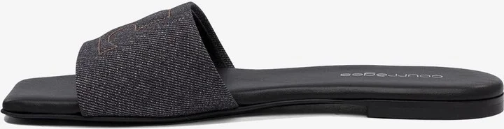 Shadow Denim Flat Mules - Image 2