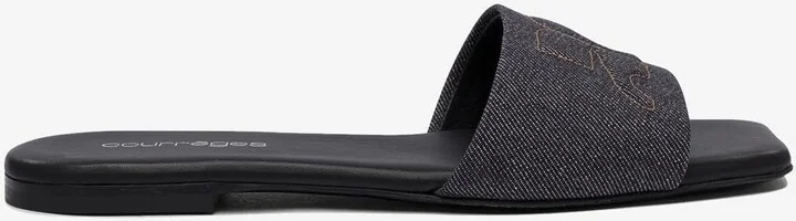 Shadow Denim Flat Mules